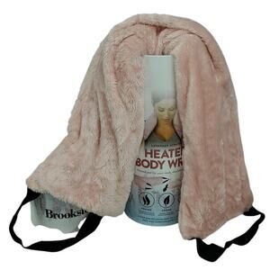 Brookstone Lavender Heated Body Wrap Pink Plush Neck Shoulder Warmer